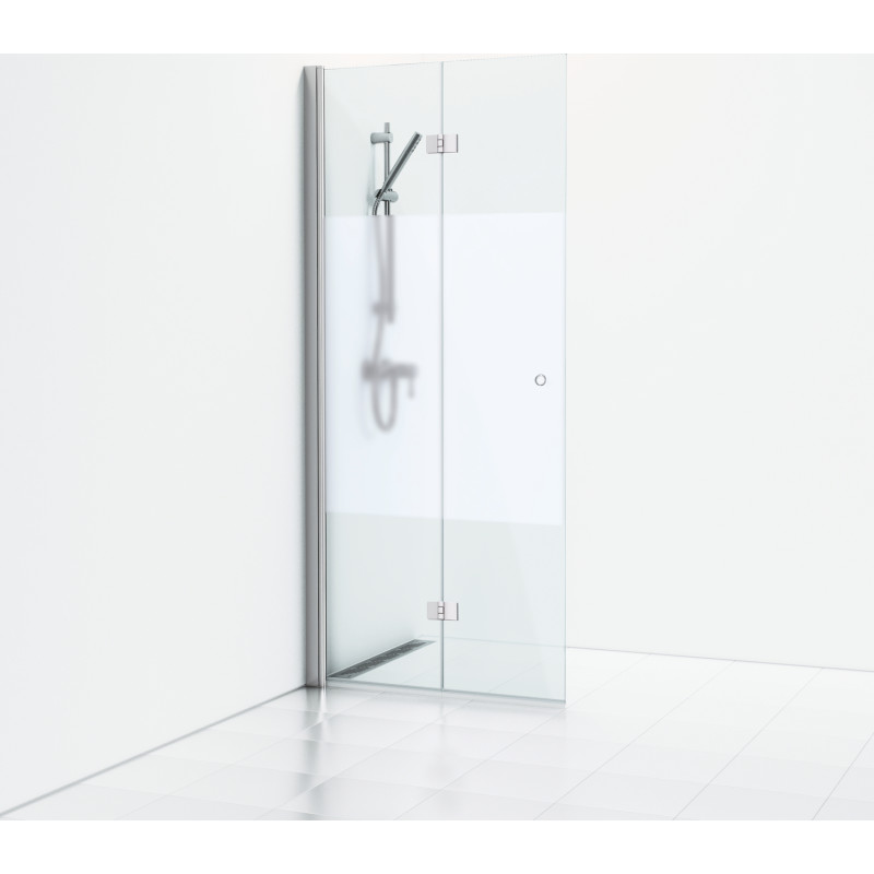Svedbergs Skoga duschdörr, 86 cm, halvfrostat glas, blank aluminium profil