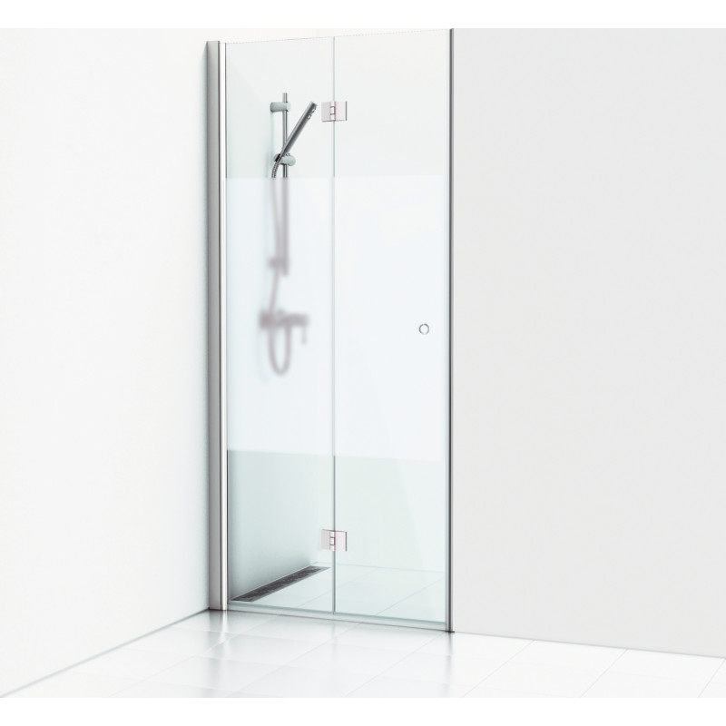 Svedbergs Skoga duschdörr, 79,5 cm, halvfrostat glas, matt aluminium profil
