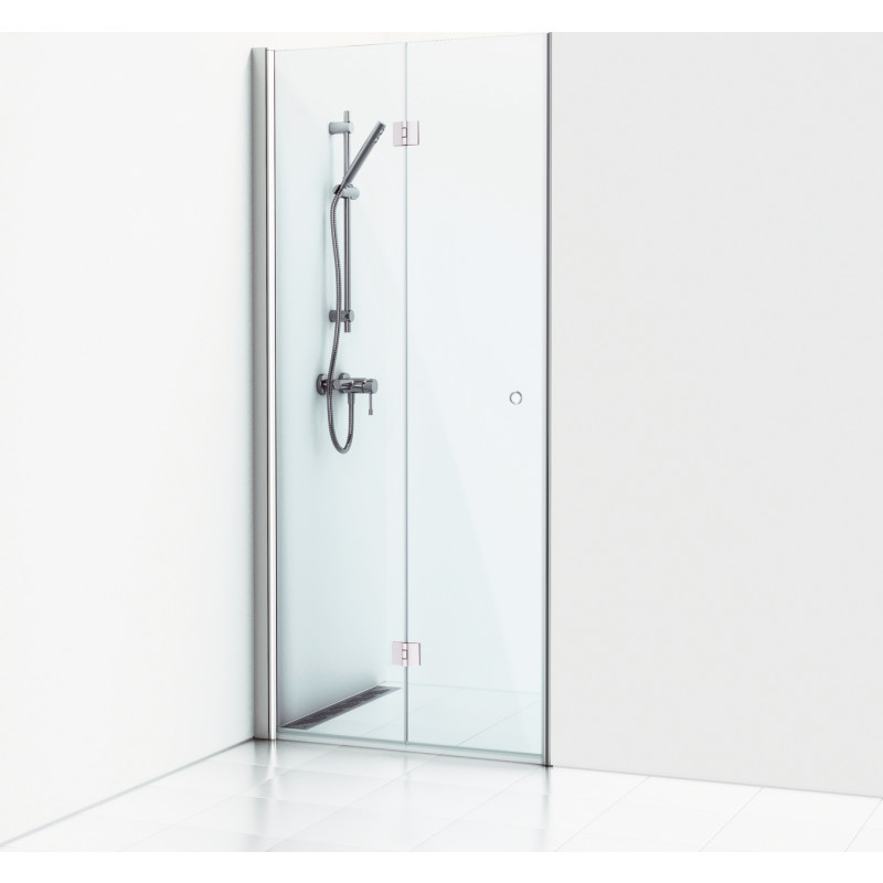 Svedbergs Skoga brusedør, 89,5 cm, klart glas, mat aluminium profil
