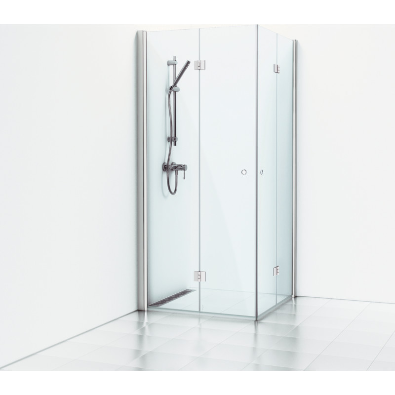 Svedbergs Skoga duschhörn, 69x89 cm, klart glas, matt aluminium profil