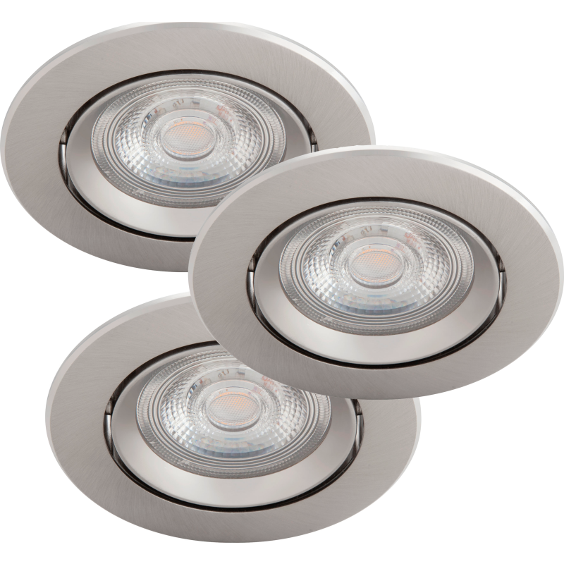 Philips myLiving Sparkle indbygningsspot, 2700K, 5W, krom, 3-pak