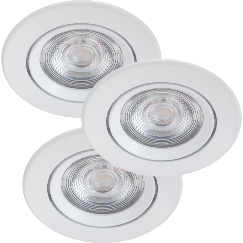 Philips myLiving Sparkle indbygningsspot, 2700K, 5W, hvid, 3-pak