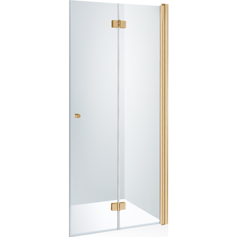 Brasta Simona brusedør, 87,3 cm, højre, klart glas, guld profil