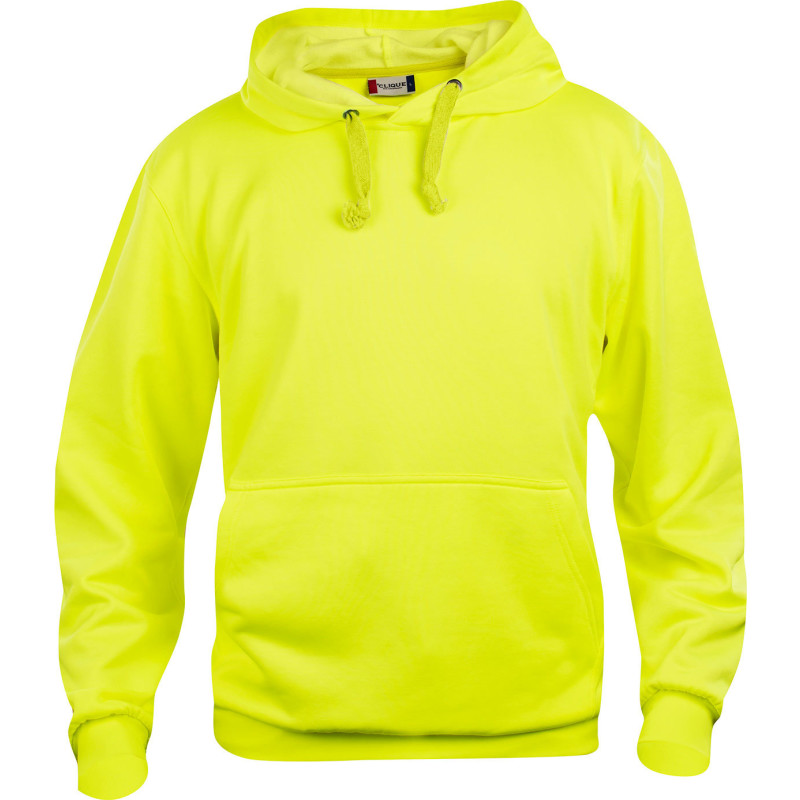 Clique Basic hoodie, hi-vis gul, str. XS