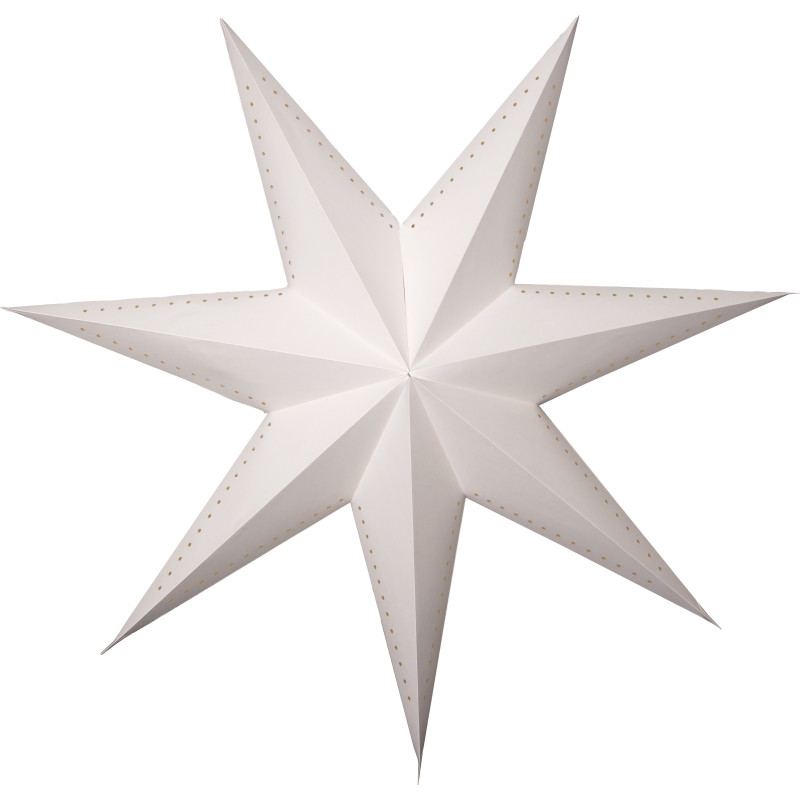 Star Trading Mika julestjerne med lys, hvid. 87 cm