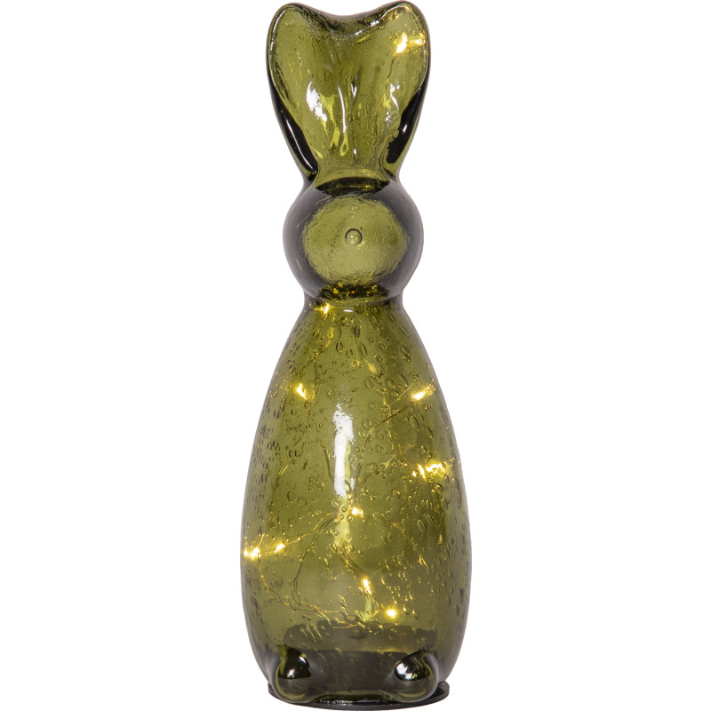 Star Trading Harry glas hare med lys, 25 cm, grøn