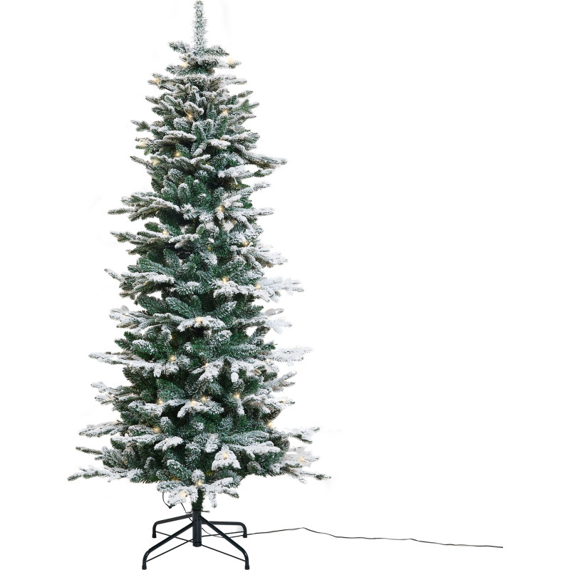 15 st Nordic Winter kunstig plastgran med belysning, 180 x 86 cm