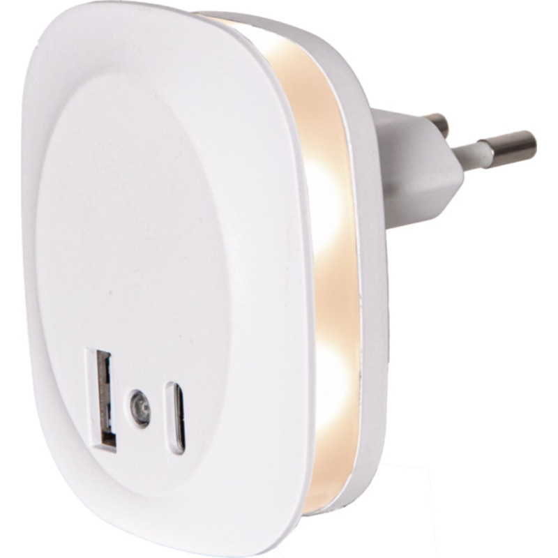 Star Trading nattlampa med sensor & USB A & C