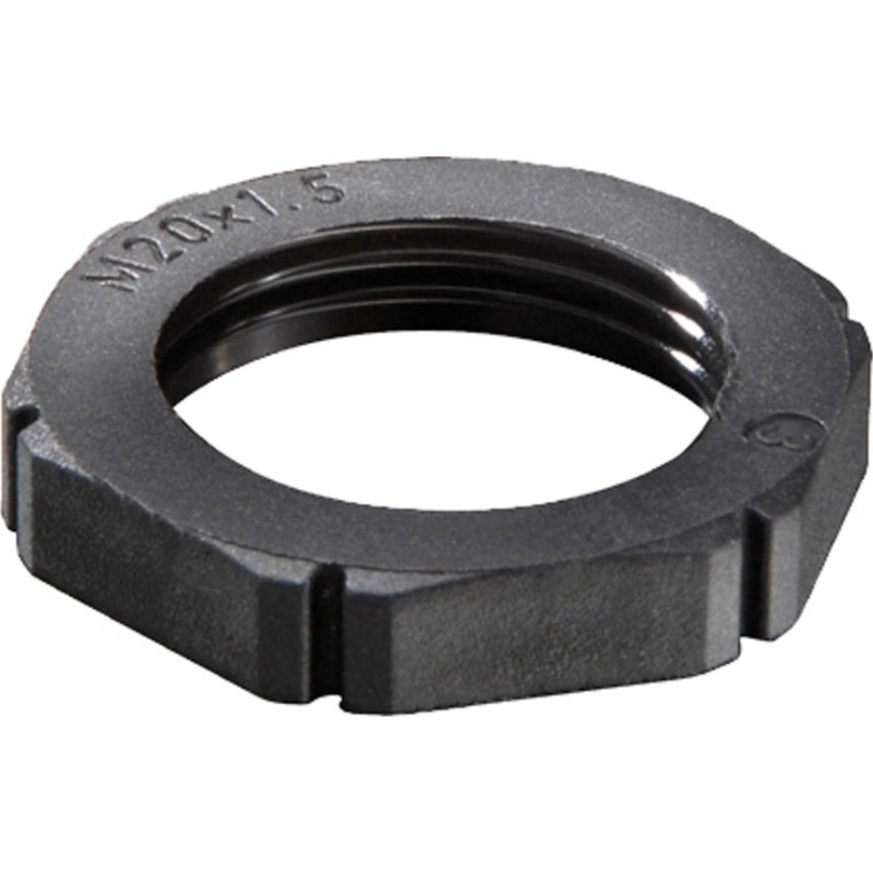 Wiska møtrik, M20x1,5, 5 mm, sort