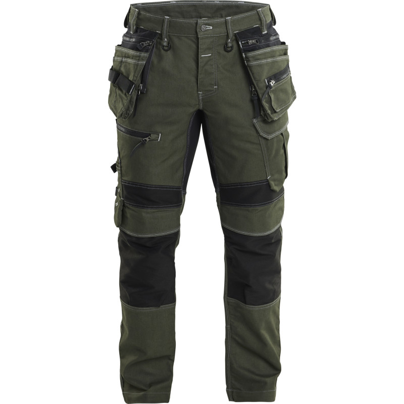 Blåkläder Workwear X1900 hantverksbyxor med 2-vägsstretch, grön/svart, st D88