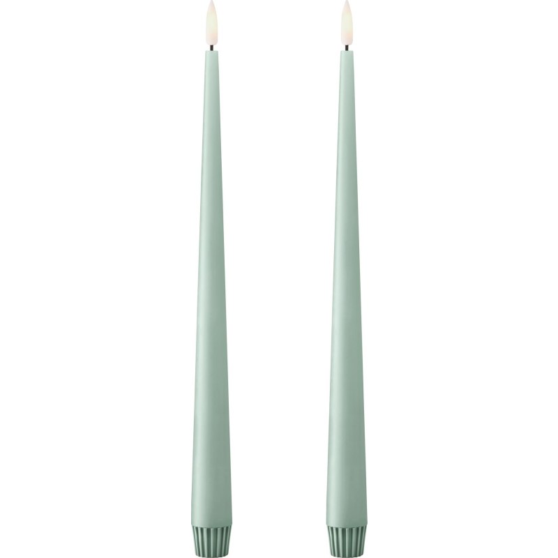 Ester & Erik LED kronelys, 30 cm, mintgrøn, 2-pak Ester & Erik LED kronelys, 30 cm, mintgrøn, 2-pak