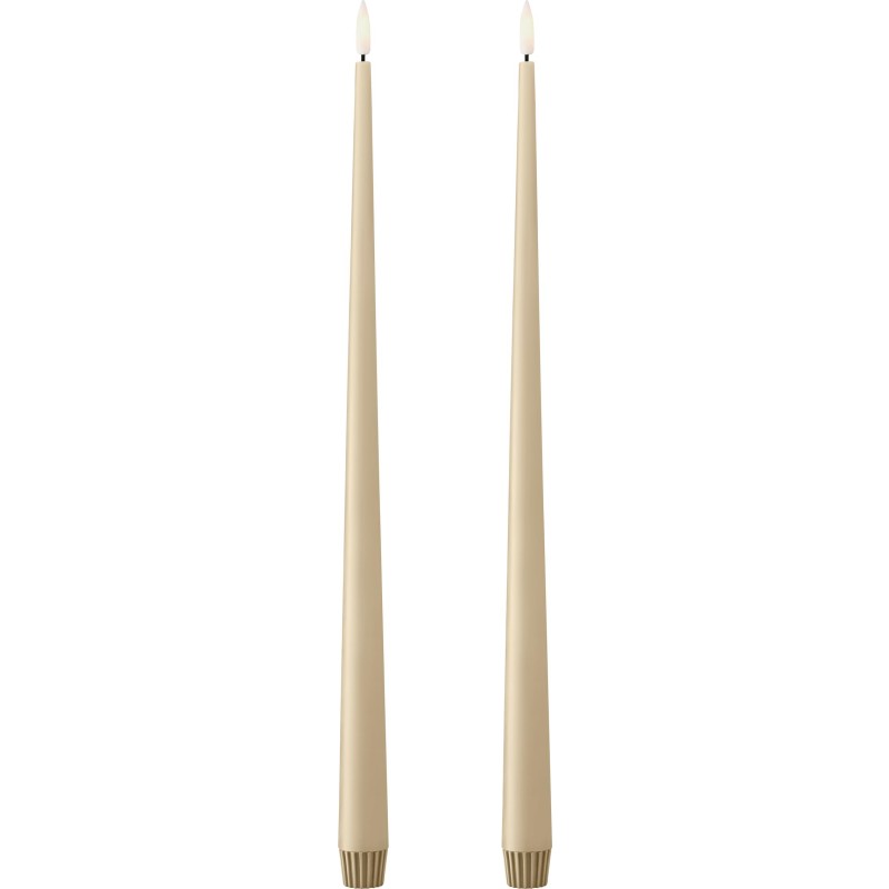 8 stk Ester & Erik LED kronelys, 40 cm, sand, 2-pak