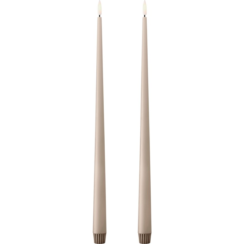 Ester & Erik LED kronelys, 40 cm, beige, 2-pak