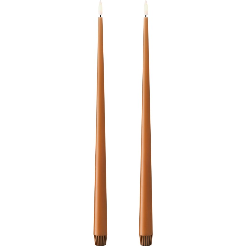 Ester & Erik LED kronelys, 40 cm, varm brun, 2-pak