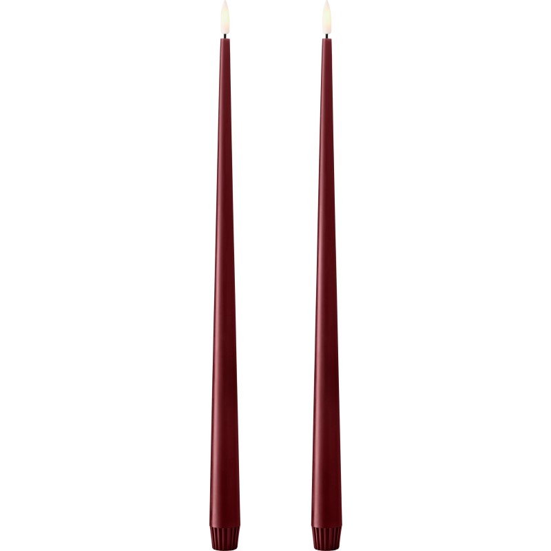 Ester & Erik LED kronelys, 40 cm, bordeaux, 2-pak