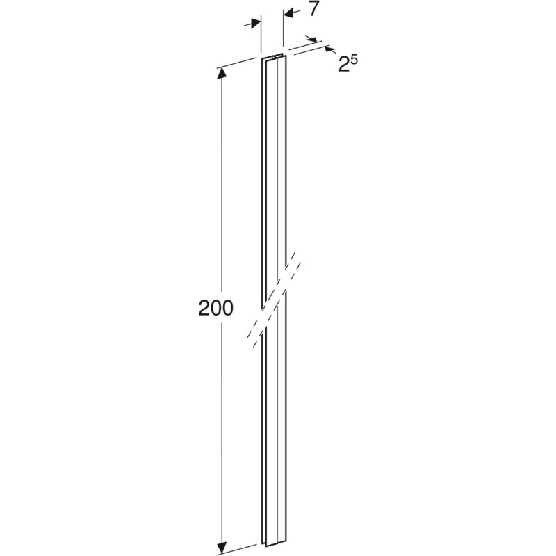 Contura Shower Showerama udvidelsesprofil, børstet aluminium