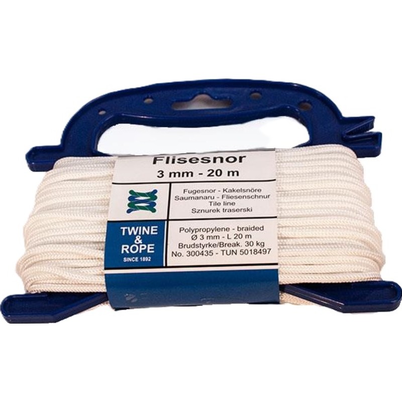 5 stk Flisesnor, hvid, 3 mm x 20 meter