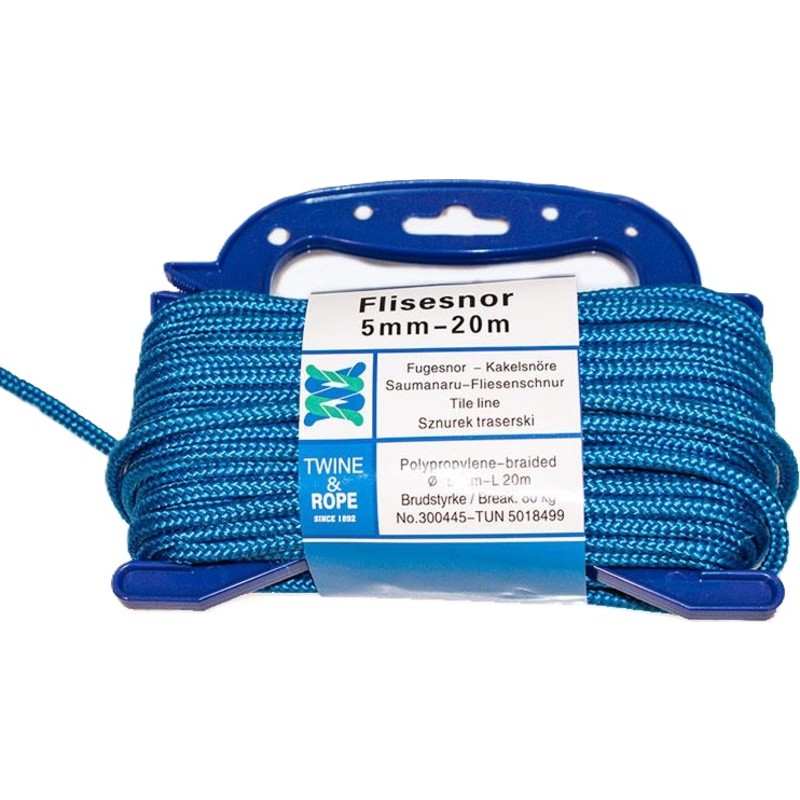 5 st Plattsnöre, blå, 5 mm x 20 meter