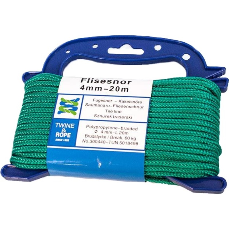 5 stk Flisesnor grøn, 4 mm x 20 meter