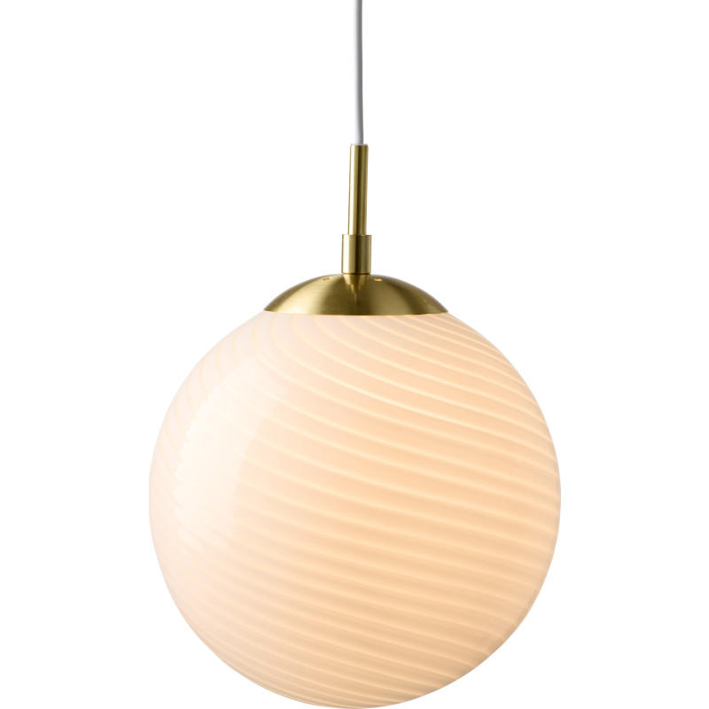 CANDY BALL hængelampe, opal/antikt messing, Ø 30 cm – Halo Design - Stue - Glas - Med én lyskilde