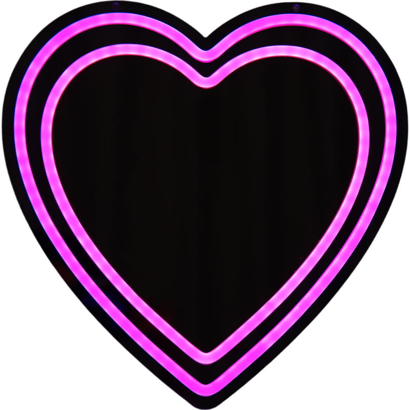 Veli Line Hjerte neon spejl