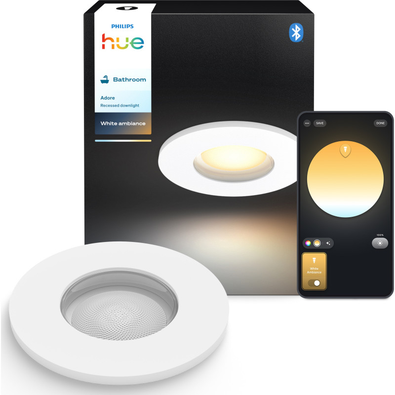 Philips Hue Adore White Ambiance LED Indbygningsspot til Bad Hvid 4,2W 1-pak