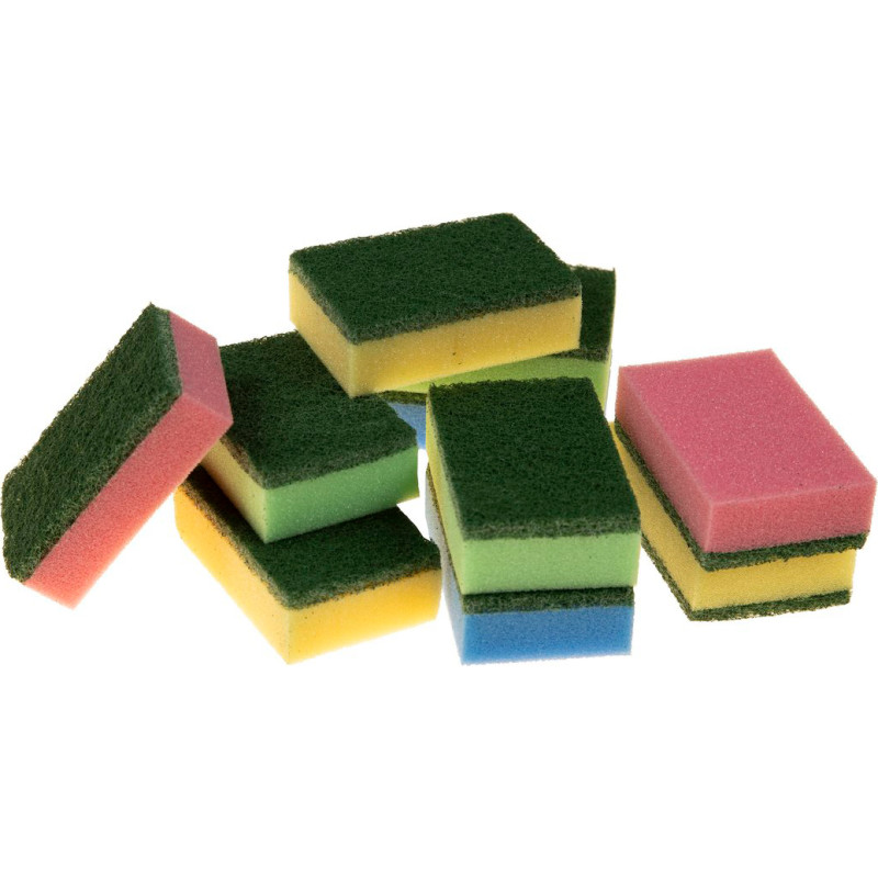 Skuresvampe m/skumgummi-side og en grov skure side