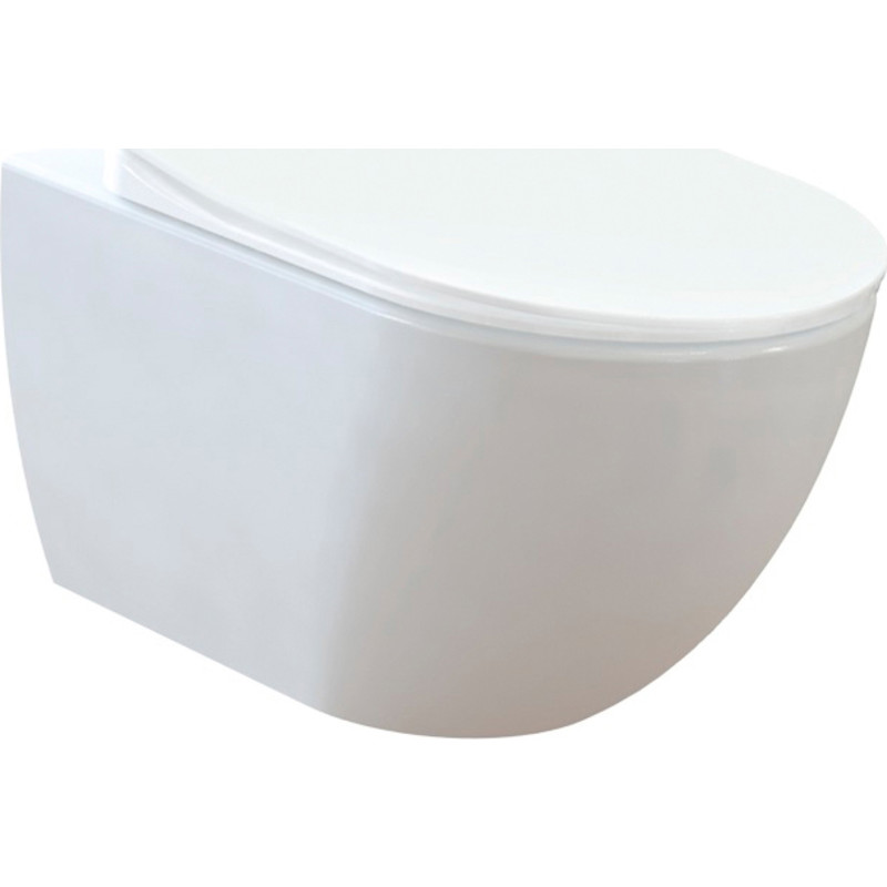 Creavit hvid væghængt rimless toilet excl. toiletsæde