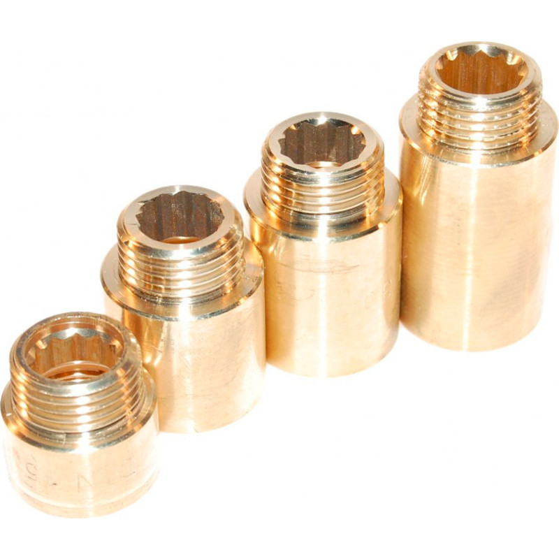 Haneforlænger messing, 1/2" x 40 mm