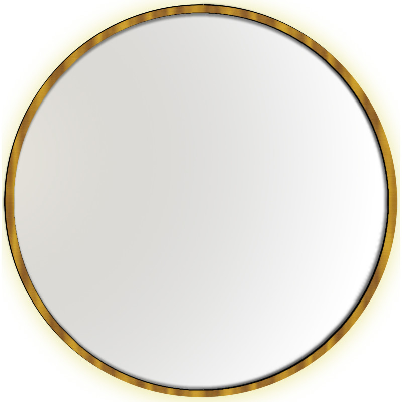 Kriss Halo Round spejl med lys, touch, Ø80 cm, guld
