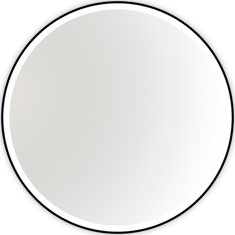 Kriss Halo Beta Round spejl med lys, touch, Ø100 cm, sort