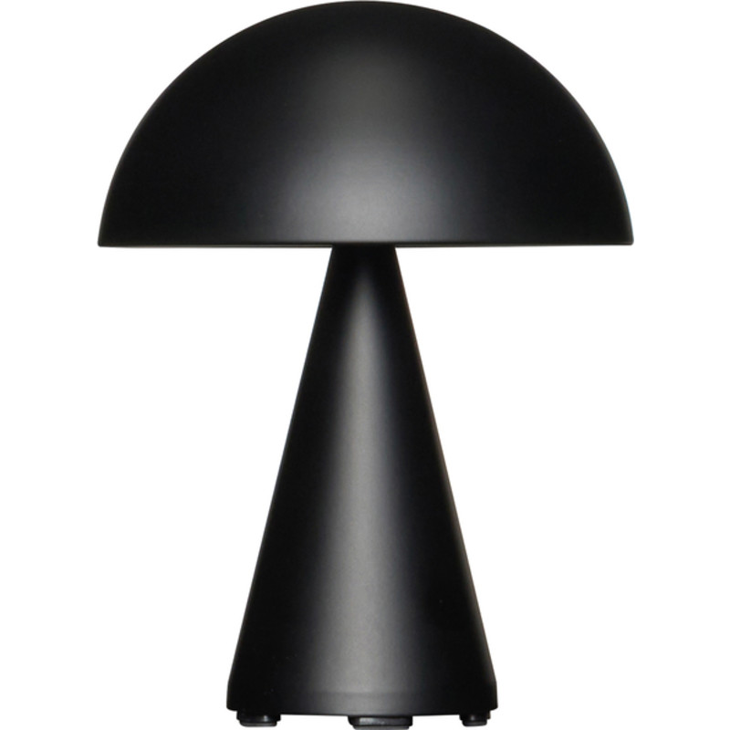 Mush LED-batteridrevet bordlampe, sort mat, højde 20 cm - HÜBSCH - Terrasse - Moderne - Metal - Med én lyskilde