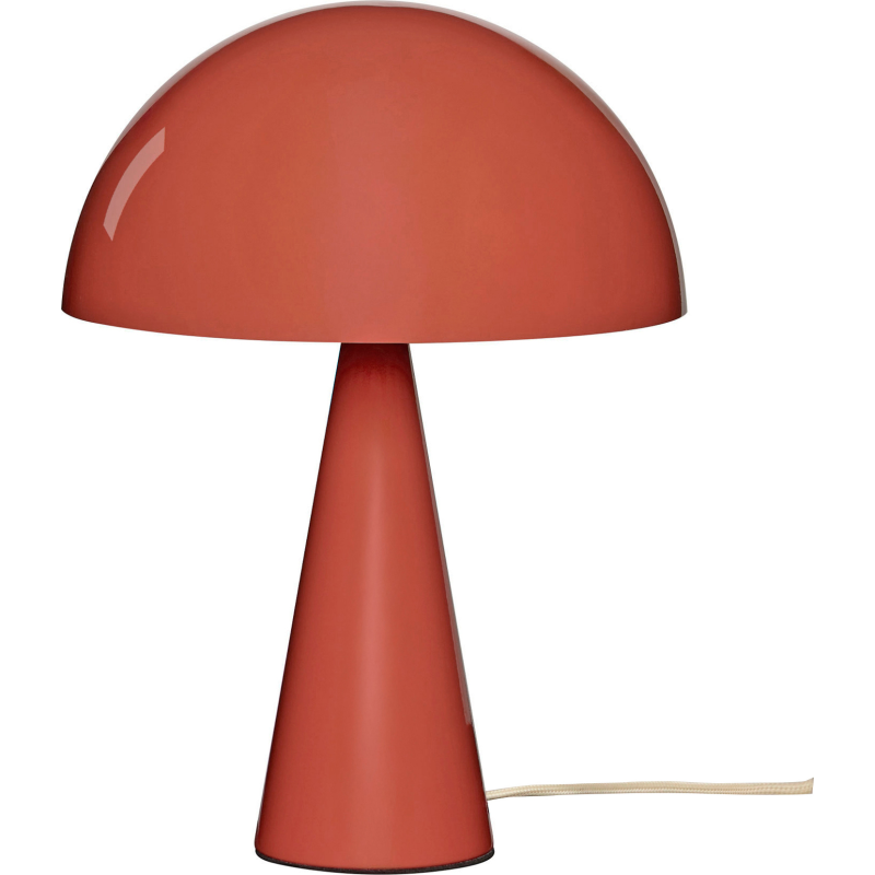 Mush Mini bordlampe, rød, metal, højde 34 cm - HÜBSCH - Stue - Moderne - Med én lyskilde