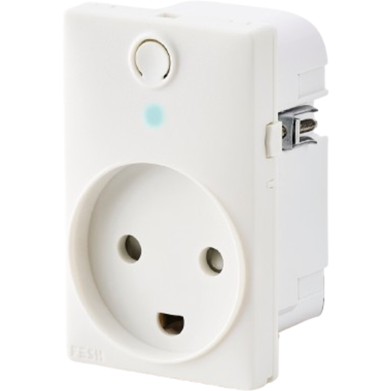 Fesh Curveline Smart stikkontakt med jord, 1,5 modul, hvid