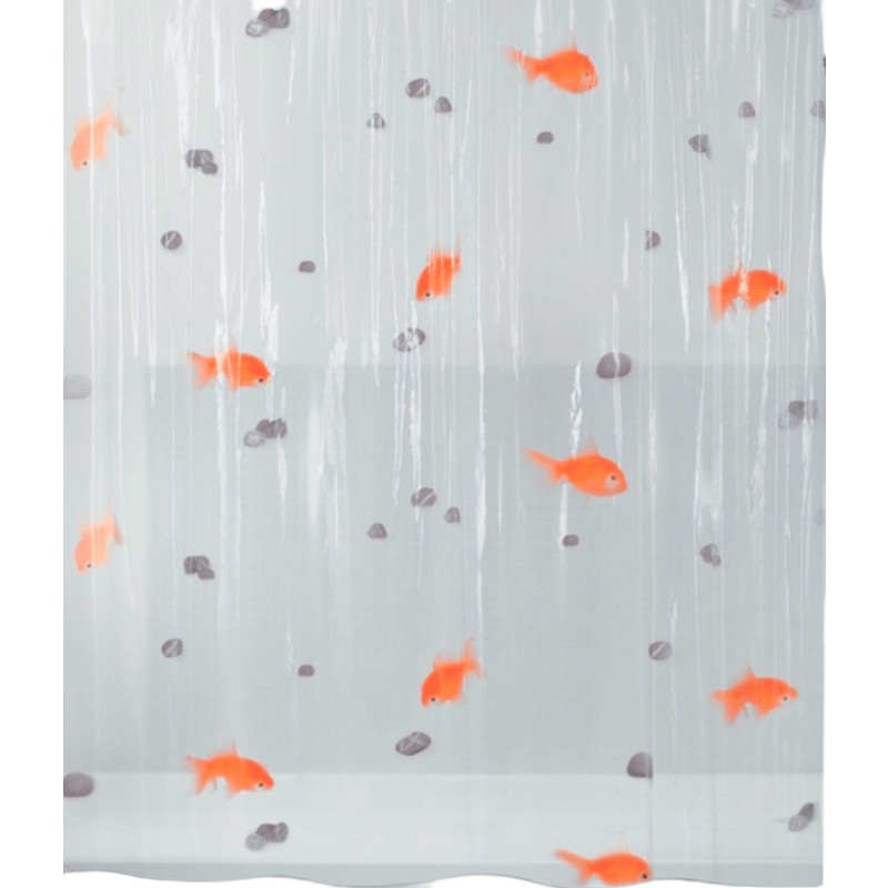 Spirella Goldfish badeforhæng, 180x200 cm, klar/orange