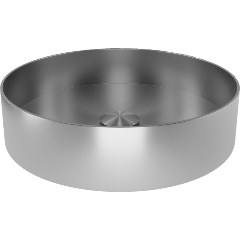 Scandtap Rare R tvättställ, Ø37,5 cm, borstad rostfritt stål