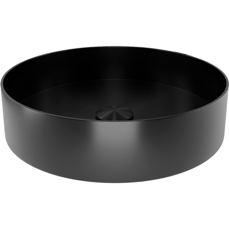 Scandtap Rare R håndvask, Ø37,5 cm, børstet sort