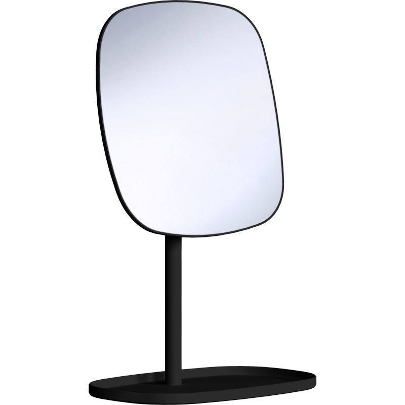 Beslagsboden Satin Square sminkspegel, svart