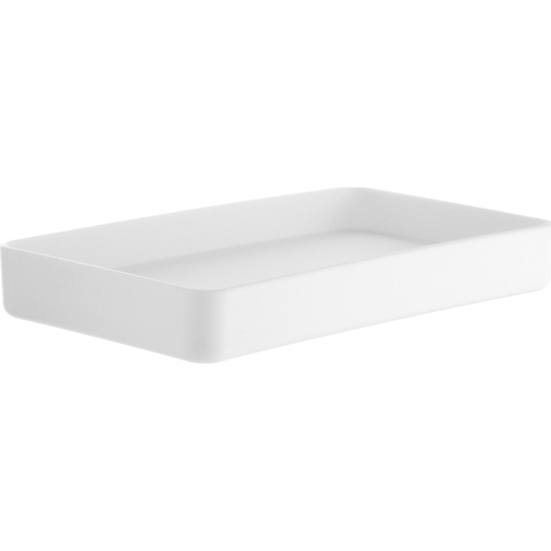 Beslagsboden Satin Square tvålkopp, vit