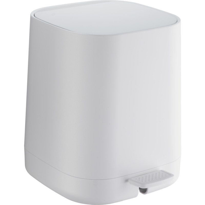 Beslagsboden Satin Square papperskorg, 4 liter, pedal, vit