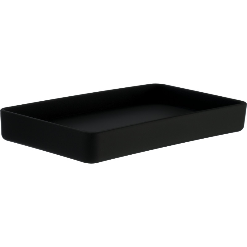 Beslagsboden Satin Square tvålkopp, svart