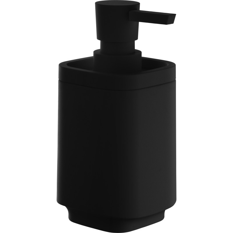 Beslagsboden Satin Square tvålpump, svart