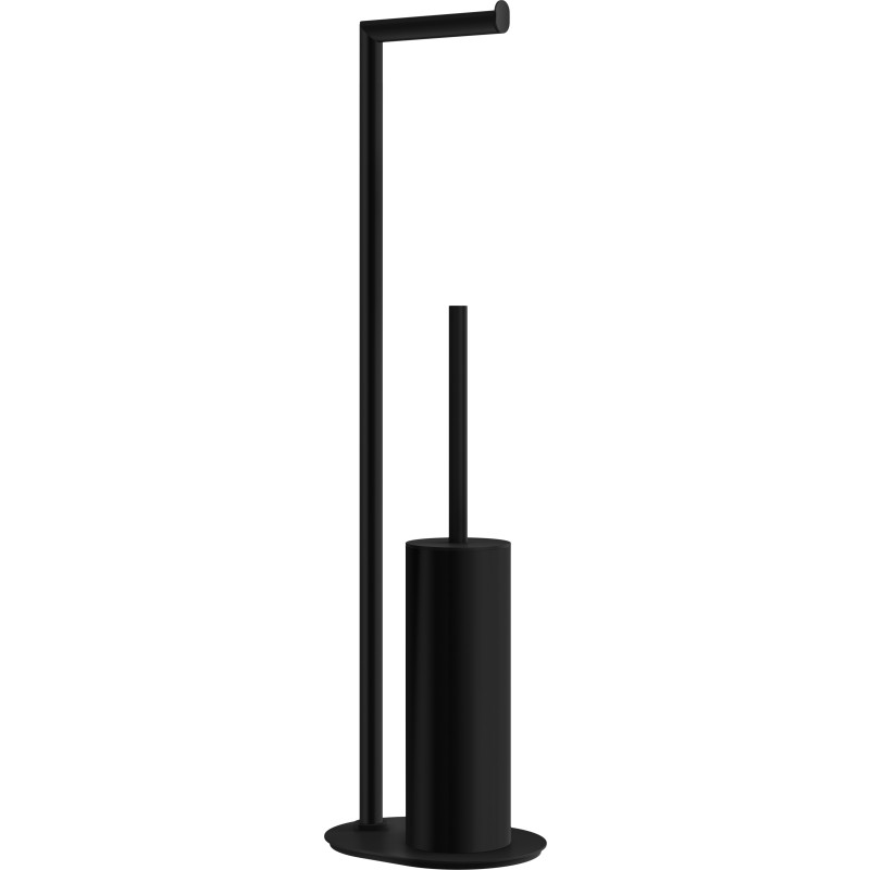 Smedbo Outline toiletrulleholder med toiletbørste, sort