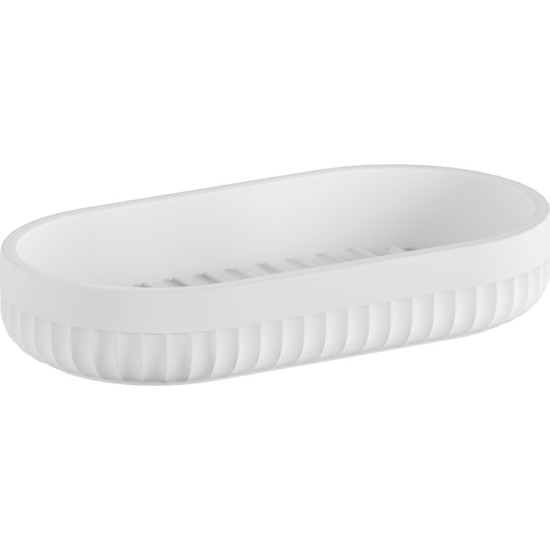 Beslagsboden Satin Square tvålkopp, vit