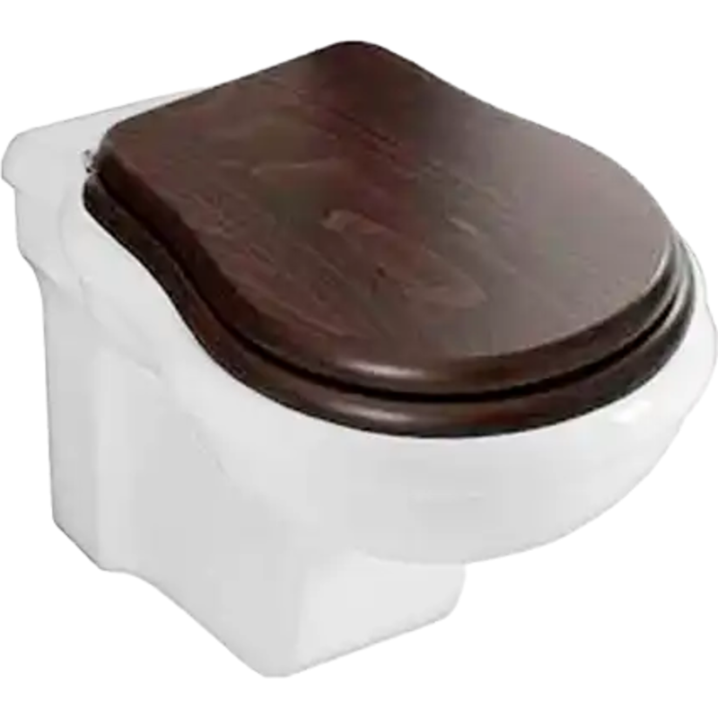 Lavabo Contea Retro væghængt toilet, hvid/valnød
