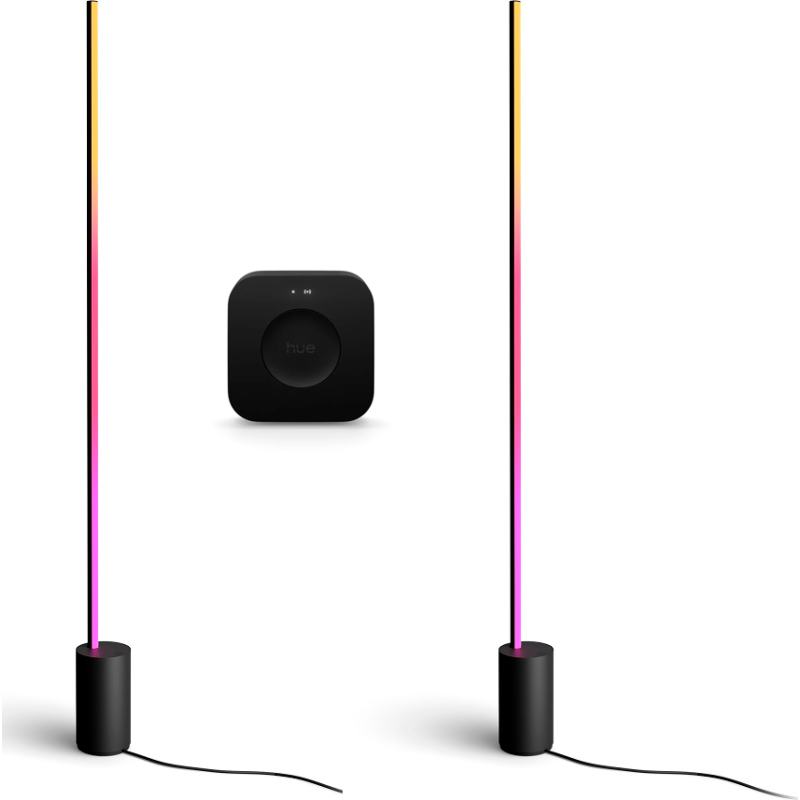Philips Hue Signe Gradient gulvlamper med Bridge Pro, sort, 2-pak