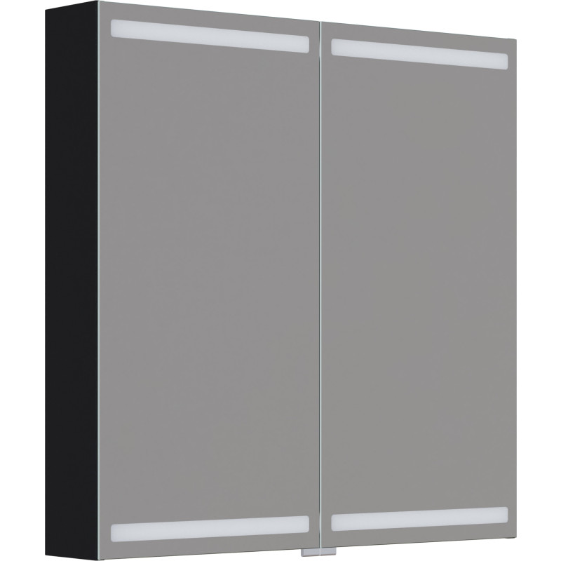 Dansani Luna Level spejlskab, 80x80 cm, sort eg