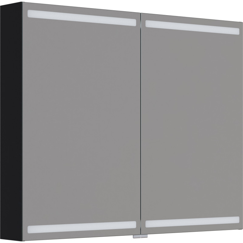 Dansani Luna Level spejlskab, 80x100 cm, sort eg