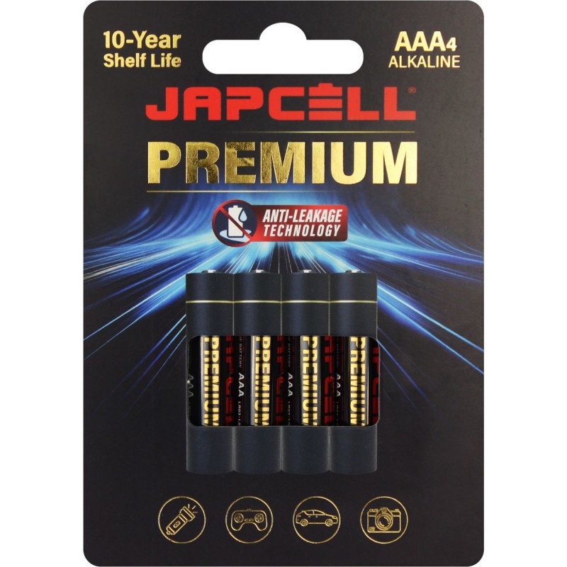 Japcell AAA batterier, 4 stk.