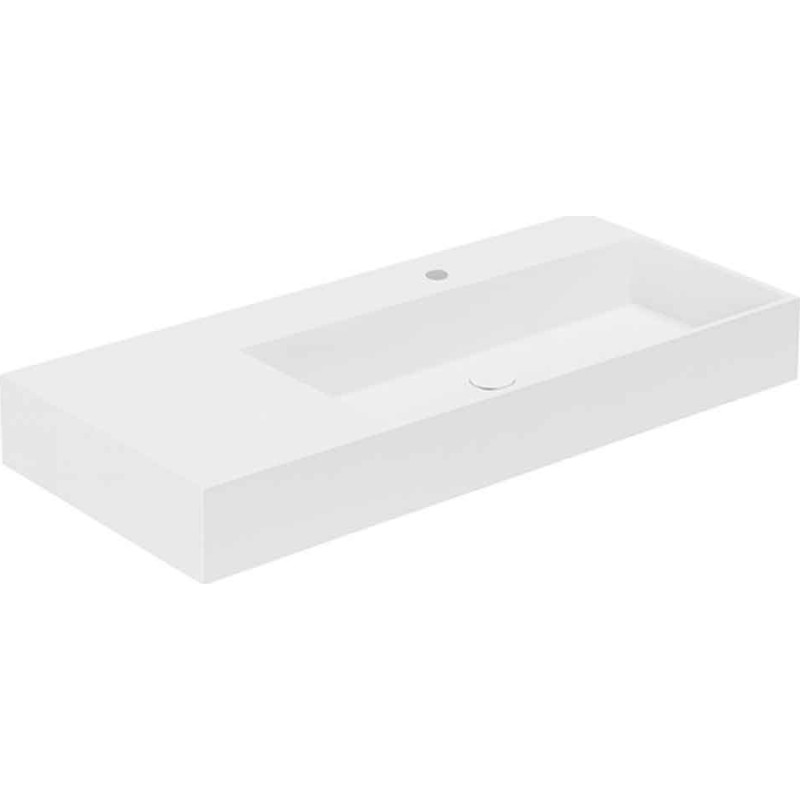 Lavabo Elegance SQ 102 L håndvask, 102x40 cm, mat hvid
